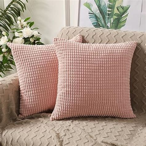 Amazon Pink Preppy Throw Pillows Covers 18x18 Inch Set Of 4