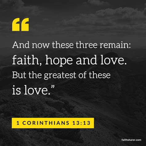 1 Corinthians 1313 These Three Remain Faith Hope And Love But The