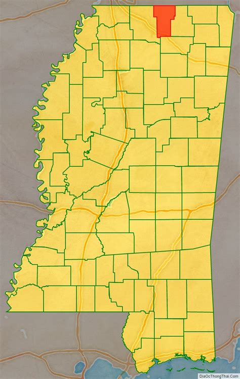 Map of Benton County, Mississippi