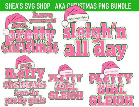 Aka Christmas PNG Bundle T Shirt Designs Sorority Alpha Kappa Alpha PNG