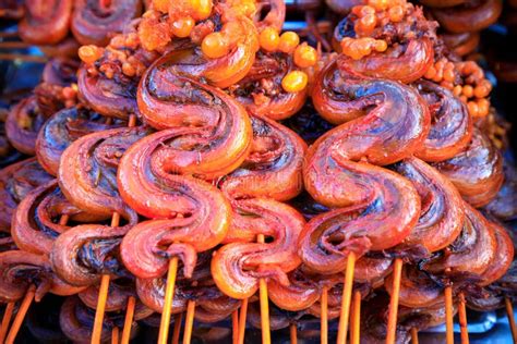 Cooked Snake Exotic Street Food Cambodia Stock Photo Image Of Cooking