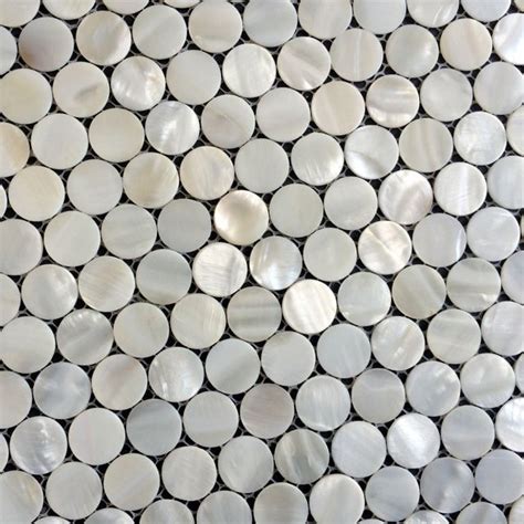 Extra White Penny Pearlized Backsplash Tile Mother Of Pearl Mosaic