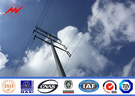 Round Hot Dip Galvanized Steel Utility Pole 6M 12M Metal Lighting Poles
