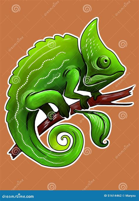 Green Chameleon Stock Photo Illustration Of Sweet Siting 51614462