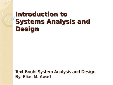 Ppt Introduction To System Analysis And Design Slides Dokumen Tips