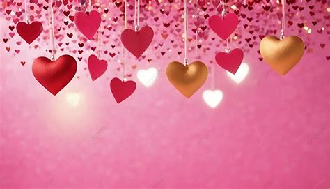 Hearts On A Pink Background Hearts Happy Valentines Day Love