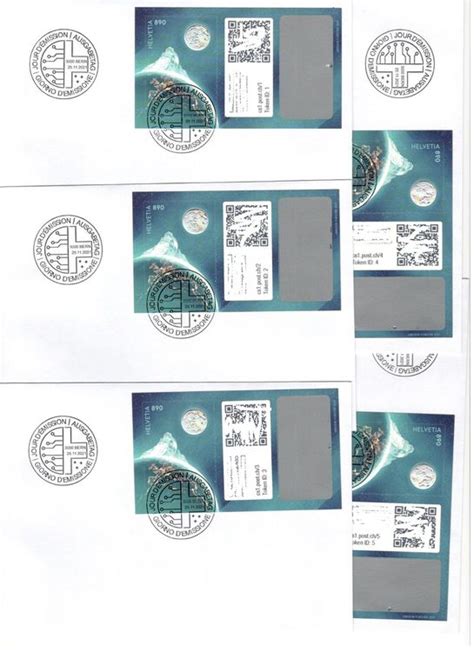 Swiss Crypto Stamp 1 0 ID1 Bis ID5 Auf Weissem FDCs Mit NFT Kaufen