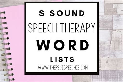 Initial S And Final S Words For Speech Therapy The Pedi Speechie