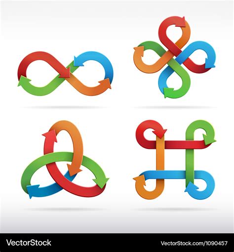 Colorful Infinity Symbol Icons Royalty Free Vector Image