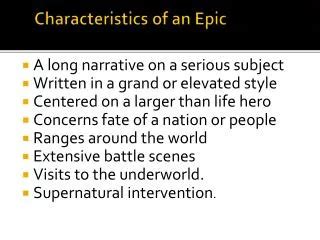 Ppt Characteristics Of An Epic Hero Powerpoint Presentation Free