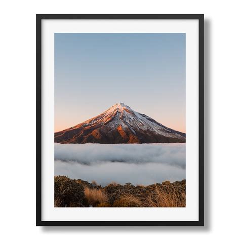 Mt Taranaki Framed Print | New Zealand Landscape Wall Art Print