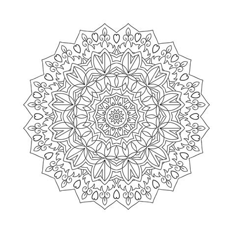 Dibujo De Patrón Mandala Indio Coloreable Para Niños Coloreando Encaje