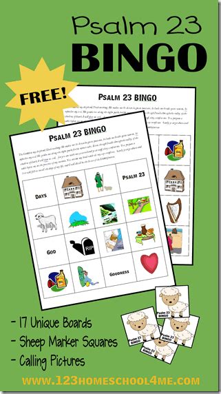 Free Psalm 23 Printable Bingo Game