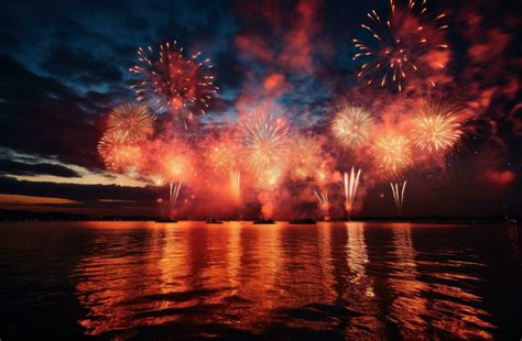 Fireworks Over Water Stock Photos Images And Backgrounds For Free Download