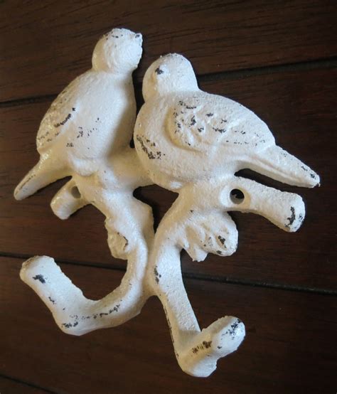 Bird Wall Hook Cast Iron Hook Antique White Or Pick Color Etsy
