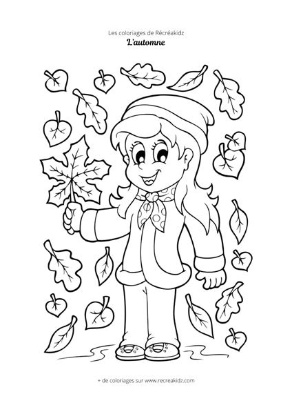 Coloriage automne maternelle Dessin à colorier imprimer en PDF