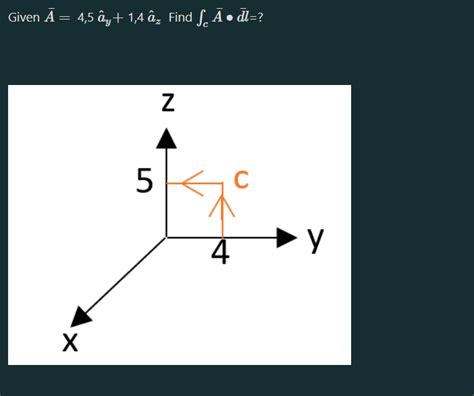 Solved Given Aˉ 4 5a Y 1 4a Z Find ∫caˉ∙dˉl