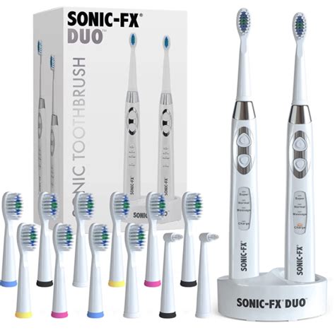 Sonic FX Duo Dual Handle Whitening Electric Toothbrush 12 Brush Heads