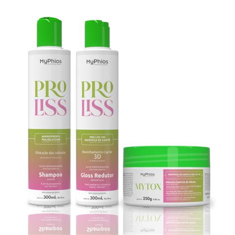 Kit ProLiss 300ml MyTox 250g MyPhios Cabelo Liso E Brilhante