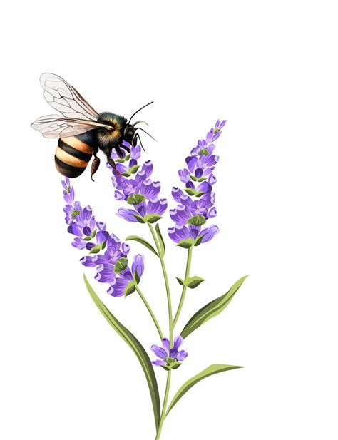 Lavender Flowers Bee Illustration Free Stock Photo Public Domain Pictures