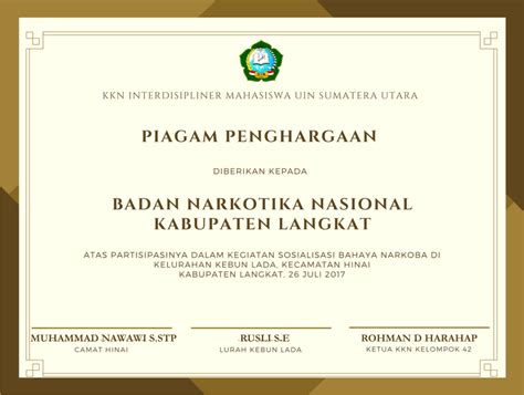 Contoh Sertifikat Juara Lomba Gawe Cv