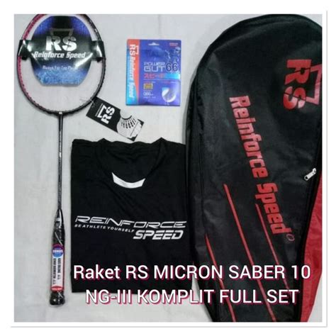 Jual Free Pasang Raket Badminton Rs Micron Saber Ng Iii Full Set