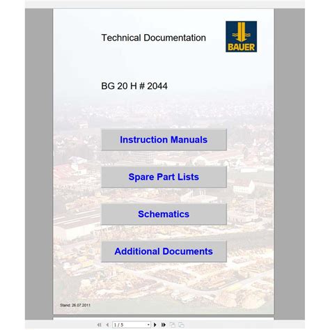 Bauer Foundation Machine Service Manual, Instruction, Schematic Manual Collection №2