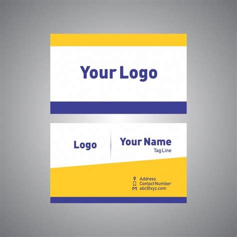 Yellow And Blue Professional Business Card Professional Business