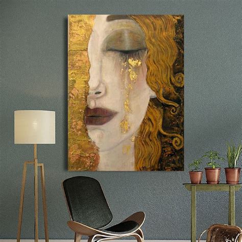 Set Of Gustav Klimt Freyas Tears Canvas Wall Art Gustav Klim Etsy