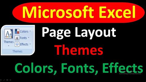 Microsoft Excel Themes Functions MS Excel Tutorial MS Excel Page