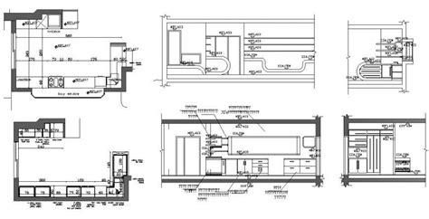 Kitchen Of House All Sided Section And Plan Cad Drawing Details Dwg