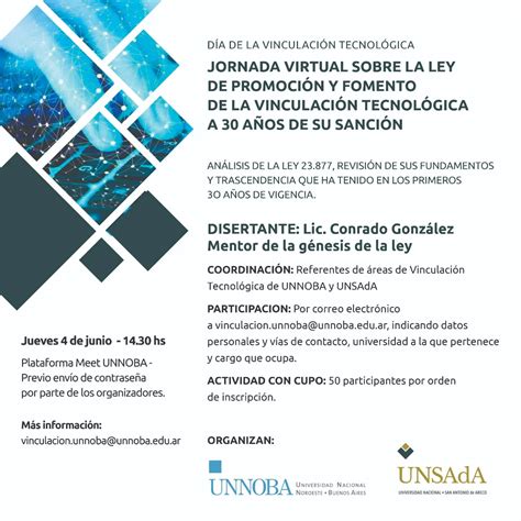 La Unsada Participa Del Ciclo Por El D A De La Vinculaci N Tecnol Gica