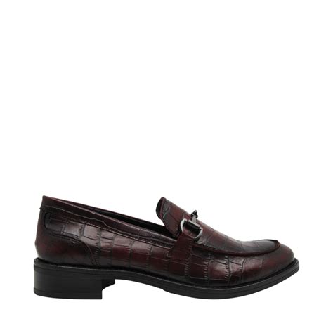 Dorking Soulier Loafer Rouge Croco Chaussures Pierre Roy Saint Jean