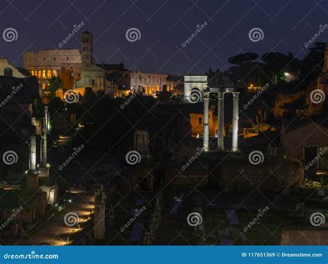 Ancient Rome - Roman Forum in the Night Editorial Stock Image - Image of rome, walking: 117651369