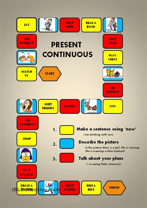 Present Continuous A Boardgame Juegos En Ingles Juegos Para