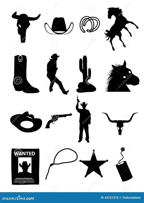 Wild West And Cowboy Icons Stock Vector Image 43231376