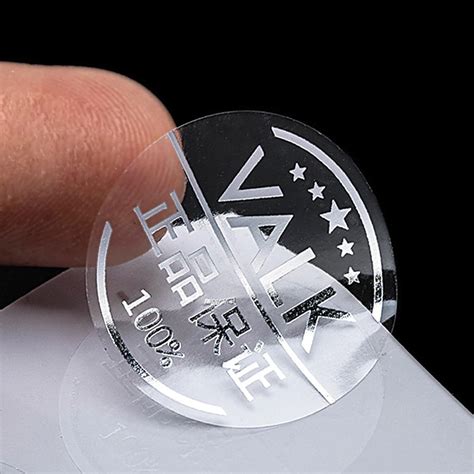 100pcs Silver Stickers Customize Transparent Logo Sticker Foil Silver ...