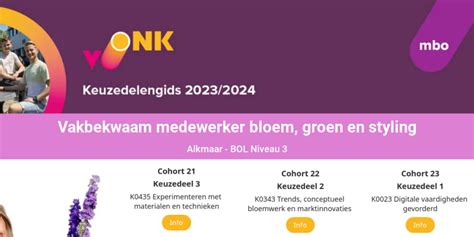 2022 BOL Bloem Design Niveau 3 Alkmaar Keuzedelengids 2023 2024