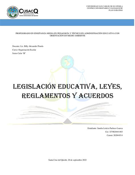 Calam O Legislaci N Educativa Organizaci N Escolar