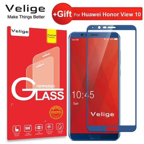 Velige Real 2 5D Full Cover Tempered Glass For Huawei Honor View 10