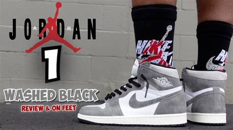 AIR JORDAN 1 WASHED BLACK REVIEW AND ON FEET YouTube