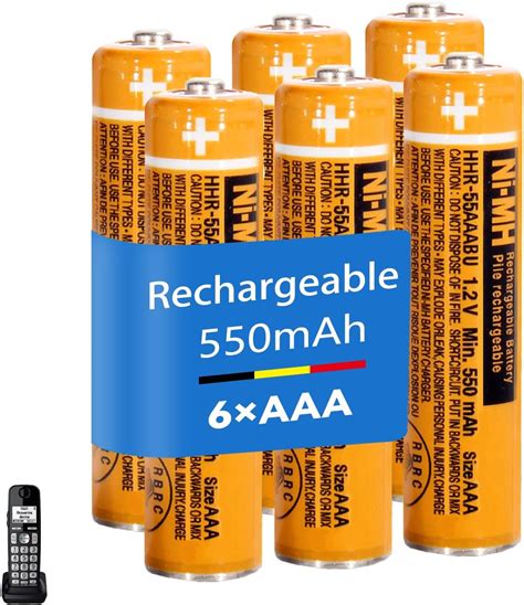 Amazon JAPUSOON 6 Pack HHR 55AAABU NI MH AAA Rechargeable Battery