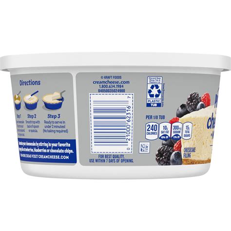 Philadelphia No Bake Original Cheesecake Filling 24 3 Oz Tub