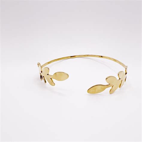 Gold Leaf Arm Cuff Laurel Crown Leaf Arm Cuff Gold Flower Wrap Bracelet Minimalist Bracelet