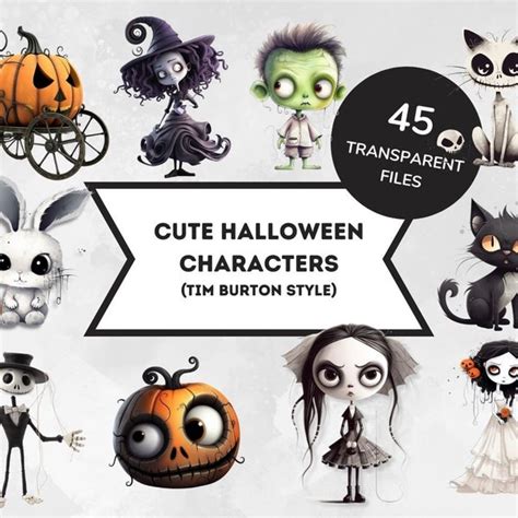 Tim Burton Halloween Character Clipart Etsy