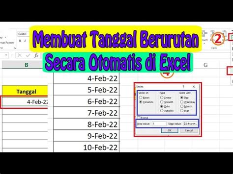 Cara Membuat Tanggal Berurutan Secara Otomatis Di Excel Youtube