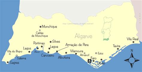 Algarve Cities And Attractions Map Wandering Portugal