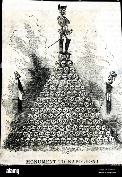 Dibujos animados monumento a Napoleón Por George Cruikshank