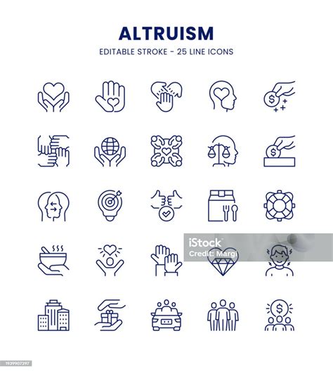 Altruism Icon Set Stock Illustration - Download Image Now - A Helping ...