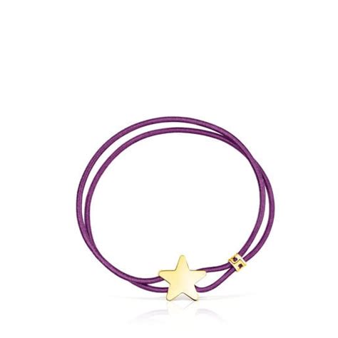 Lilac Colored Elastic Sweet Dolls Bracelet With Silver Vermeil Star Tous